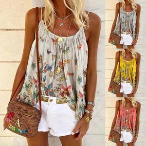 2023 mode sommarkvinnor kläder s5xl ärmlös suspender casual boho lös camisole tank tops alla matchar topp 240506