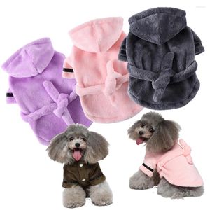 Dog Apparel Absorbent Pet Bathrobe Soft Pajamas Solid Color Sleeping Clothes Puppy Bath Drying Towel