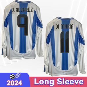 2024 DI MARIA Long Sleeve Soccer Jerseys MARTINEZ ROMERO DE PAUL MAC ALLISTER J.ALVAREZ TAGLIAFICO Home Football Shirts Shirts