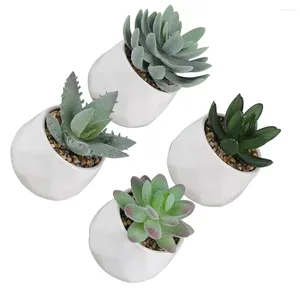 Flores decorativas 4x Green Plantas Artificiais Purificador de Ar Greene Integral para Ambiente de Vida Saudável Suculentas em vasos