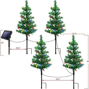 Nova árvore solar Montada em árvore moída ao ar livre Decoração de Natal Courtyard Garden Garden Light Light 1 Trailer 4