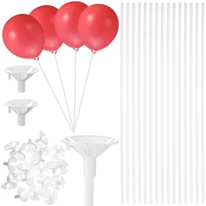 Decorazione per feste 50 pezzi a palloncini trasparenti a palloncini porta forniture con tazze di base e aste bianche portatili