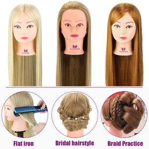 Schaufensterpuppe Köpfe Brautkopfpuppen für Friseure Haare synthetische menschliche Model Frauenstil Training Q240510