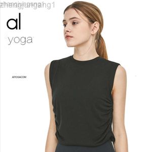 Desginer Als Yoga Aloe Top Shirt Clothe Short Woman New Sleeveless Tank Top Short Sexy Round Neck Quick Dry Breathable Sports Casusuit