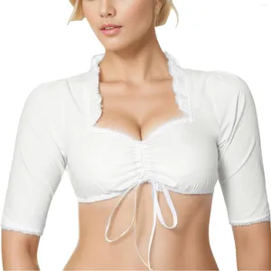 Blouses feminina Blusa de renda feminina para lingerie da Oktoberfest