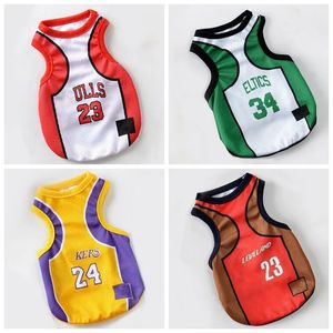 Dog Apparel Vest Basketball Jersey Cool Breathable Pet Cat Clothes Puppy Sportswear Spring Summer Fashion Cotton Shirt Lakers Large Dogs