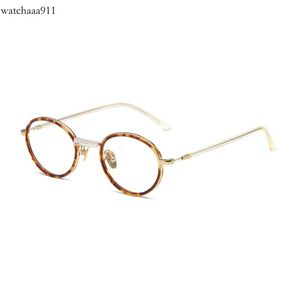 Optyczne okulary dla mężczyzn kobiety retro designerskie gms-120Ts mody szklanki szklanki tytanowej rama szczegółowa elastyczność Owalna Styl anty-blasku Light Light Plate