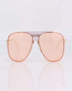 Solglasögon pilotmetallram kvinnor rosa linser elfenbens tips019488903