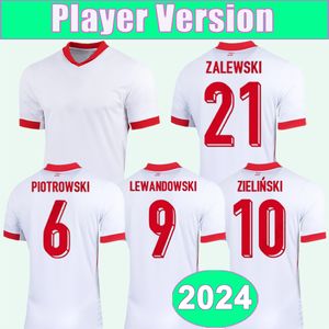 2024 Polonya Erkek Oyuncu Futbol Formaları Lewandowski Zielinski Swiderski Grosicki Frankowski Zalewski Piatek Ev Futbol Gömlekleri