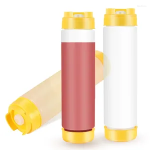 Storage Bottles Inverted Plastic Squeeze Bottle 16Oz Refillable Tip Large Valve Dispenser Condiment For Sauces Ketchup