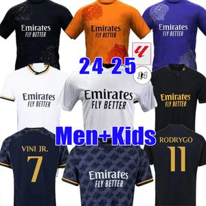 23 24 25 Bellingham Vini Jr Soccer Jerseys Mbappe Tchouameni 2024 2025フットボールシャツReal Madrids HP Camavinga Rodrygo Modric Men Kids Kit Uniformsファンプレーヤー