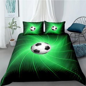 Bedding Sets 3D Football Design Duvet Capa Capas de colcha e travesseiros