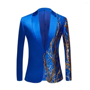 Męskie garnitury męskie cekin haftowany garnitur błyszcząca bling brokat Blazer Tuxedo Wedding Party Costume nocne klub nocny kurtka Dj kurtka