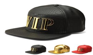 Moda Hiphop pu skórzana snapbacks Hip Hop Hats Snapback Golden VIP DJ Baseball Caps dla mężczyzn Kobiety Krokodyl Ziarno Regulowane SPO1662974