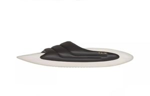 Designer tofflor Summer Sandals Heel Black and White Leather Bit Puffy Slipper Mens Womens Black Gold Platform Shoes5790063