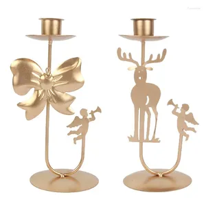 Candele Candele Christmas ChargelStick Fashion Wedding Stand Exquisite Candelabra Decor da tavolo da casa