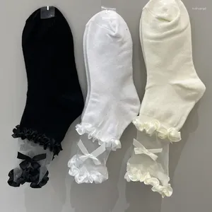 Женские носки 1/3PAIRS LOLITA JK Черные белые кружев