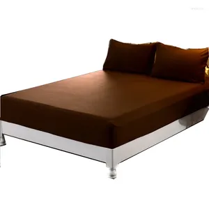 Conjuntos de cama 1pc Campa de colchão de lençol sólido de folha quatro cantos com cama de faixa elástica para 1,5m/1,8m de cama (exceto fronhas)