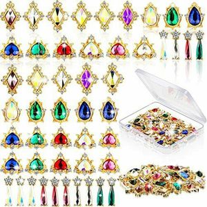 120pcsbox Heart Diamond in lega unghie RhinestoneColful Crystal Charms UV Poly Nails Gel Premere per Professionals Jewel 240426