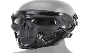 Halloweenowa szkielet Airsoft Mask Full Face Skull Cosplay Masquerade Party Mask Paintball Military Combat Game twarz Mas Y1098239