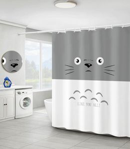 Zasłony prysznicowe TOTORO MOILE CAT Anime Waterproof Waterproof Curtain Łazienka Polyestr 3D Dziewczęta dla dzieci Cartoon 180x1803267880