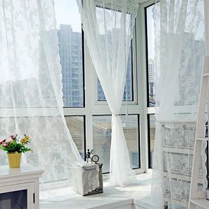 Perde 1pcs Beyaz Nakış Çiçek Ekranları Avrupa Tarzı Katı Vual Tül Tül Yatak Odası Oturma Odası Pencereleri Perdeler