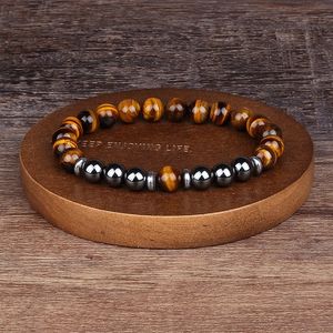 Natural Obsidian Hematite Tiger Eye Beads Bracelets Men for Magnetic Health Protection Women Soul Jewelry Gifts Pulsera Hombre 240423