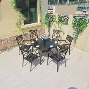 Camp Furniture Outdoor Metal Tables And Chairs Villas Courtyards Balconies Aluminum Alloy Leisure Minimalist Cast