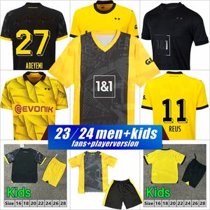 Dortmunds Soccer Trikots Kids Kid Kit vierte 4. Special Reus Sancho 2023 2024 Cup Trikot 50 -jähriges Jubiläumsfußball -Hemd Home Away Third Haller Moukoko Brandt Sets