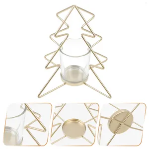 Candle Holders 1pc Christmas Party Candlestick Retro Christim Decorative Holder (Gold)