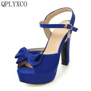 Qplyxco Новые элегантные женские туфли Большой размер 31-47 Peeptoe High Heels (12 см) Свадебная платформа Свадебная обувь Женщина сандалий 161-15