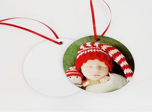 Decoração de Natal 30pcs círculo de impressão de transferência de calor sublimação mdf ornamentos festivos5692741