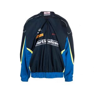 Jackets masculinos Martine Rose Blue Racing Suit Casual Sprint Casal Flip Collar 91yxngtt O mesmo estilo