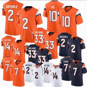 2024 New Bo Nix Javonte Williams Jersey Football Patrick Surtain II John Elway Peyton Manning Courtland Sutton Maglie