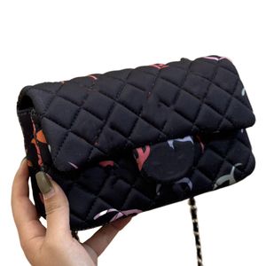 Designer de luxo acolchoado Bolsas de flap crossbody de grafite