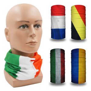 Mode ansikte masker Neck Gaiter Italy/Nederländerna/Ukraina/Belgien Flaga Bandana UV Skyddande cykel Hinking Running Sport Tube Scarf Q240510