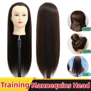 Mannequin Heads 60cm straight hair makeup weaving practice sand faucet hairdresser styling tools Q240510