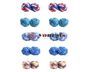Yoursfs Men and Women Silk Knot Cufflinks 5 Pairs Shirt Unique Vintage Jewelry Set Gift Box5664686