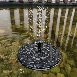 Trädgårdsdekorationer 1.2W/1.4W 5LED Solar Bird Bath Fountain Pump med 7 munstycks flytande vatten för pooldamm
