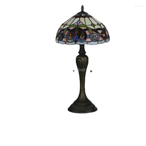 Bordslampor modern tiffany lampa vintage kreativ målat glas art deco hem vardagsrum sovrum leds