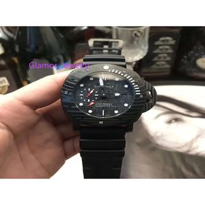 남성 시계 기계식 빛나는 손목 시계 검은 실리콘 스트랩 패션 잠수정 Luna 47mm 손목 시계 5944968