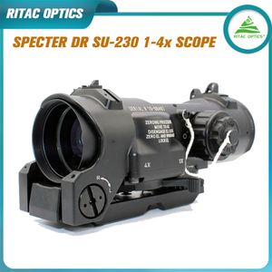 RITAC OPTICS ELCAN SPECTRE DR SU-230 Cannocchiale tattico 1x-4x Cannocchiale fisso a doppio scopo Mirino rosso illuminato a punto rosso per tiro con fucile da caccia con coperture in gomma