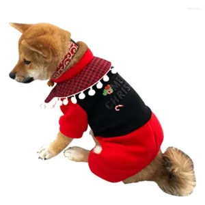 ドッグアパレルクリスマス4脚のペット服ジャンプスーツサーマル衣類犬かわいいチワワ印刷秋の冬レッドガールボーイマスコタ