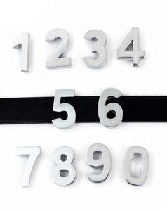 Nuovi numeri di diapositiva semplice da 8 mm Quot09Quot 20 PCSLOT può scegliere ogni numero di scorrimento Fit Bracciale a cinghia del polso fai -da -te LS4516054