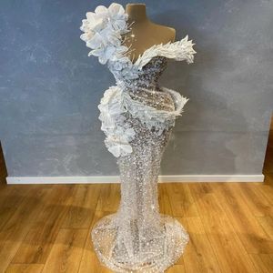 Luksusowy 2021 Suknia ślubna syreny krystalicznie cekinowe suknie ślubne z koralikami kwiatową szatą de Mariee 218Y