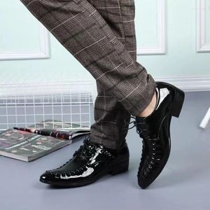 Dress Shoes 2024 Trend Mens Oxford Leather Party Man Comfortable Business Men Lace Up Wedding