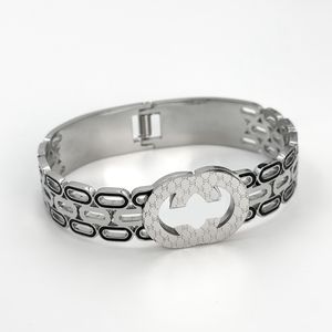 Pulseiras de pulseira de gangão de grife de grife de grife feminino de marca de cristal de cristal 18k de aço de aço inoxidável