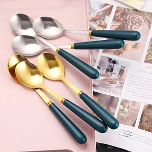 Spoons 4/2pc Stainless Steel Spoon Tableware Home Ice Cream Dessert Soup Creative Korean Cute Long Handle Kitchen Utensils