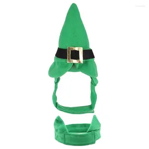 Dog Apparel Christmas Hat Bow Tie Set Puppy Holiday Bib Cat Santa Green Top For Cats Small Dogs