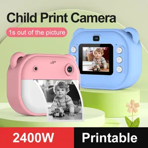 デジタルカメラの子供カメラ24MP HD 1080p 2ロール付きのプリント紙インスタントホリデー/バースデーガールズボーイズ3〜12歳